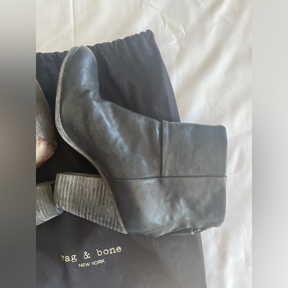 $450 Rag & Bone Size 7.5(37.5) Leather Ankle Boots Heels Shoes - Picture 8 of 14
